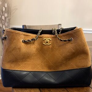 Tan and Black Quilted Women's Bag